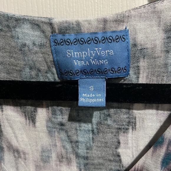 Sleeveless Top Flowing Simply Vera Sz S Purple Blue Gray flattering fit - Picture 4 of 14